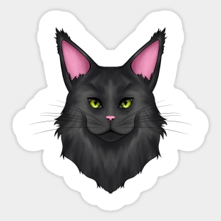 Black Maine Coon Cat Sticker